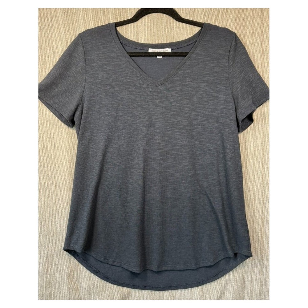 Green Envelope Black V‑Neck Tee – Size large
